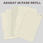 6-Hole A5 A6 A7 Notebook Refill 45 Sheets Lined Blank Dotted Grid Dowling Paper for Binder Journal Planner