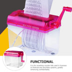 Small Manual Shredder Portable Hand Operated Paper Shredder for Confidential Document Destruction Office Supply Household School