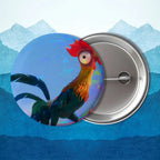 Heihei blakc Moana name Tamatoa Badge on Backpack Clothes decoration Tinplate Round Brooch Funny Custom Gifts for Friend