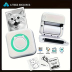 Portable Mini Label Printer - 57mm Wide, 200dpi Photo Printing, Rechargeable USB-Powered, Compact Design for Home Office