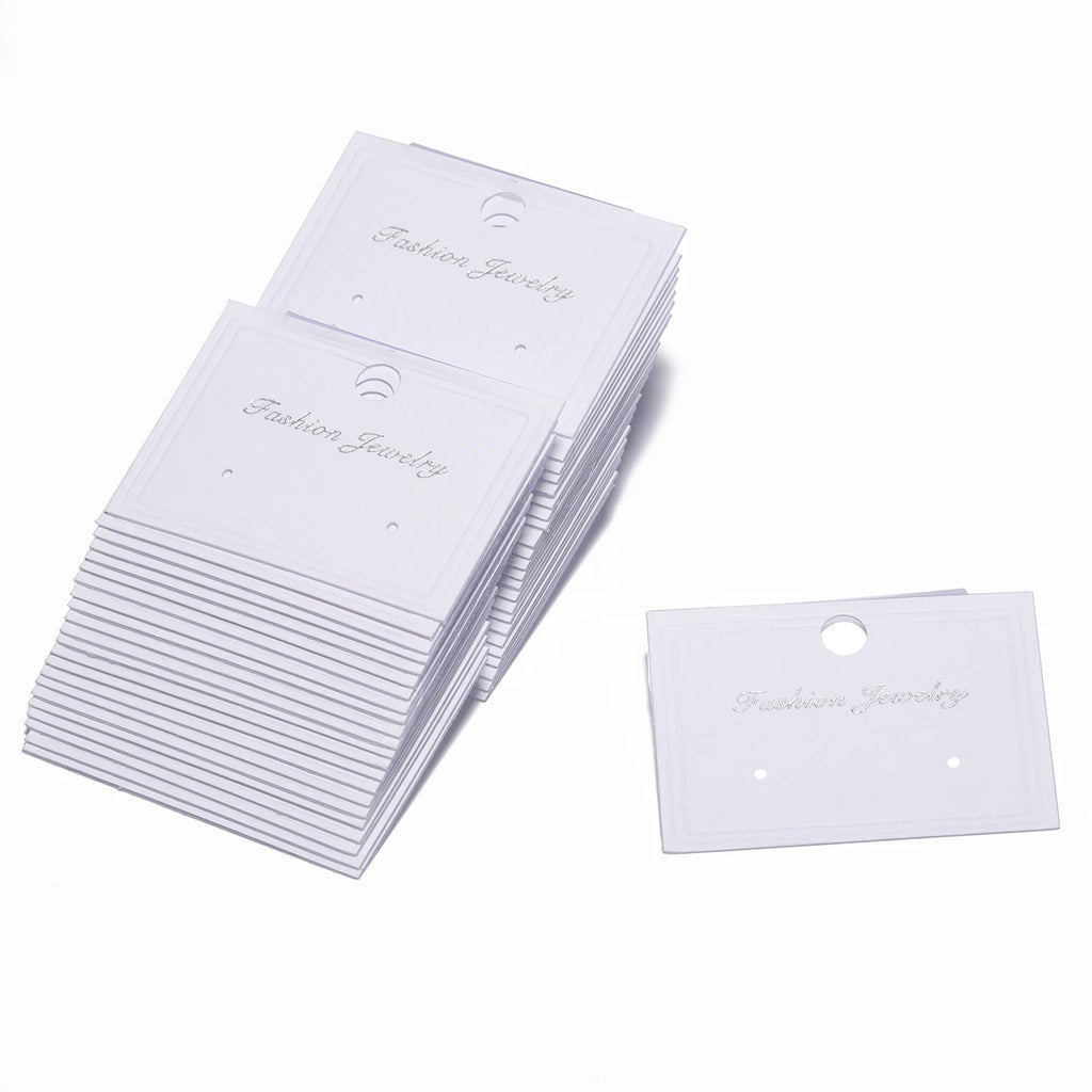 50/30pcs 3.5x3mm 5x3.5mm Earrings Necklaces Jewelry Plastic Display Cards Retail Price Tag Label Earring Stud Organizer Holder