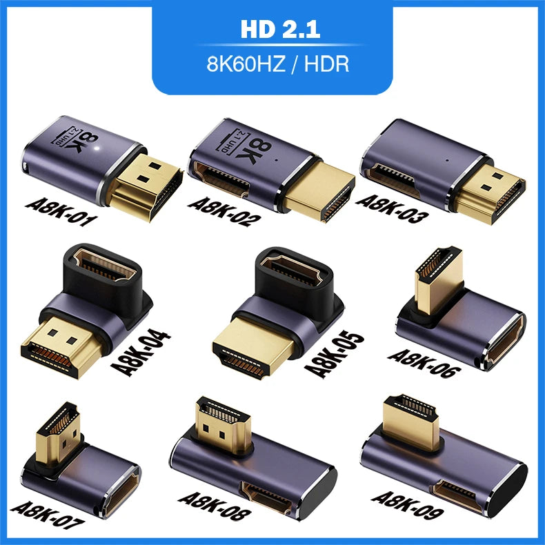 NNBILI HDMI2.1 48Gbps 8K@60Hz 4K@120Hz Ultra High-Speed Adapter Mini/Micro HDMI to HDMI Converter for PS5 X/S PC HDTV Projector