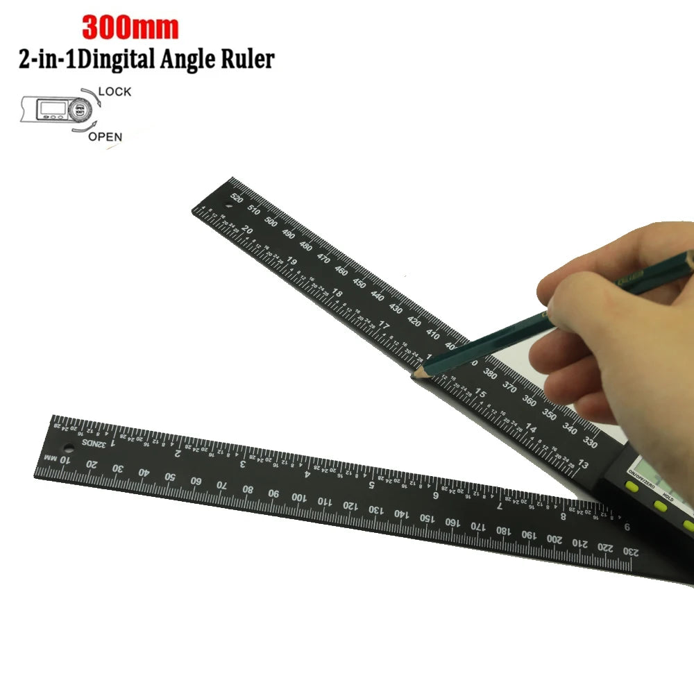 200mm 12'' 300mm Digital Angle Ruler Electronic Angle Meter Electronic Protractor Goniometer Digital Angle Gauge