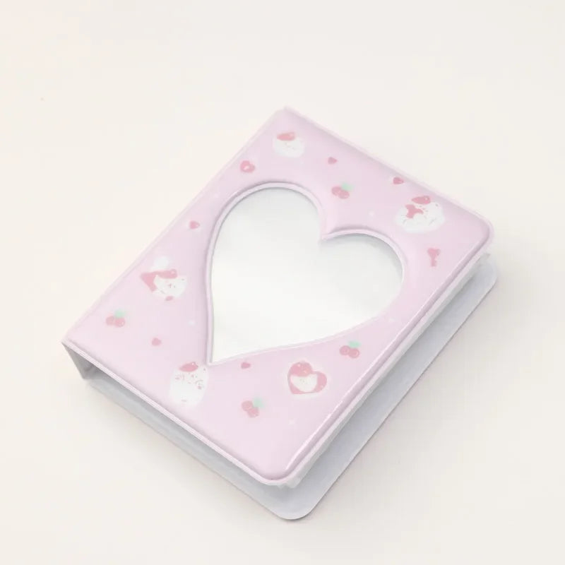 Cute Bear Photo Album 3 Inch Love Heart Hollow Picture Storage Case Kpop Card Binder Name Card Book Photocard Holder 36 Pockets
