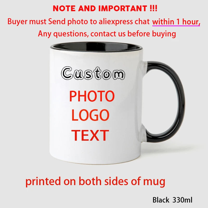Personalized Photo Mug, Customize Family, Kids, Lovers, Logo, Text, Dog, Cat, Photos Mugs, Tea Milk Cup, Mother's Day Gift