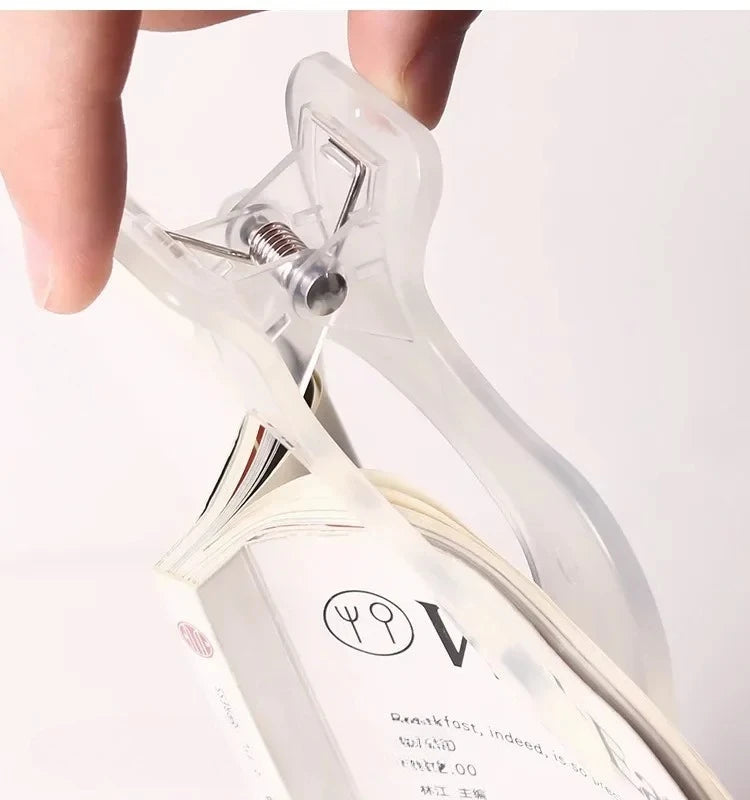 Transparent Plastic Book Clip Simple Reading Aid Fixed Book Holder Bookmarks Creative Design Practical Note Holder for Bookstore