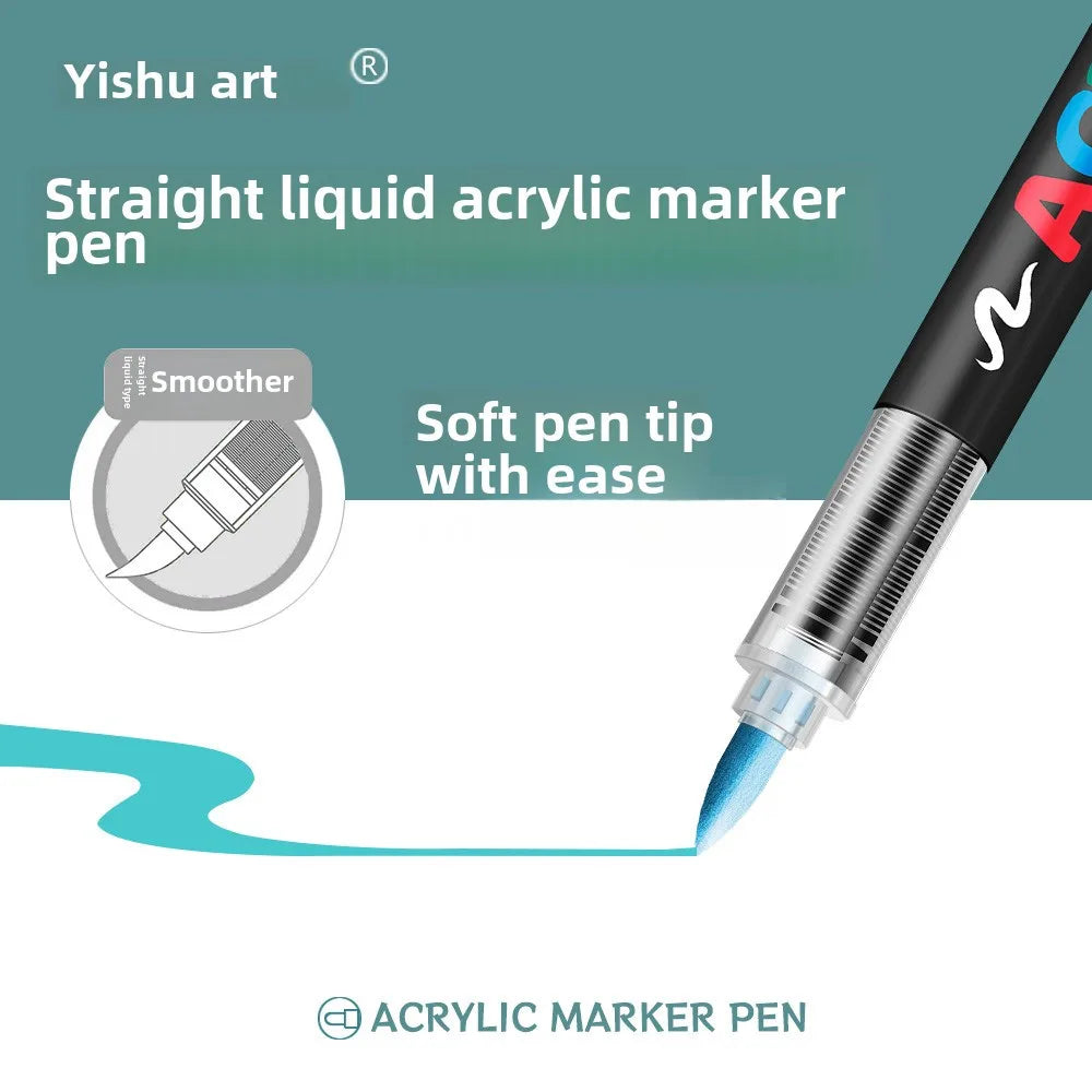 12/24/36/48Colors/set Acrylic Marker Pen Paint Brush Pen Painting Coloring Pen DIY Graffiti Art Making School and Office Supplie