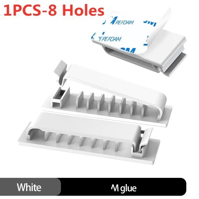 Cable Organizer Self Adhesive Cable Clips USB Cable Management Clamp Car Home Desk Wall Cord Holder Charging Wire Winder Manager