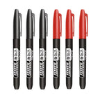6PCs/Set Permanent Marker Pen Fine Point Waterproof Markers Thin Nib Crude Nib Black Blue Red Ink 1.5mm Fine Color Marker Pens