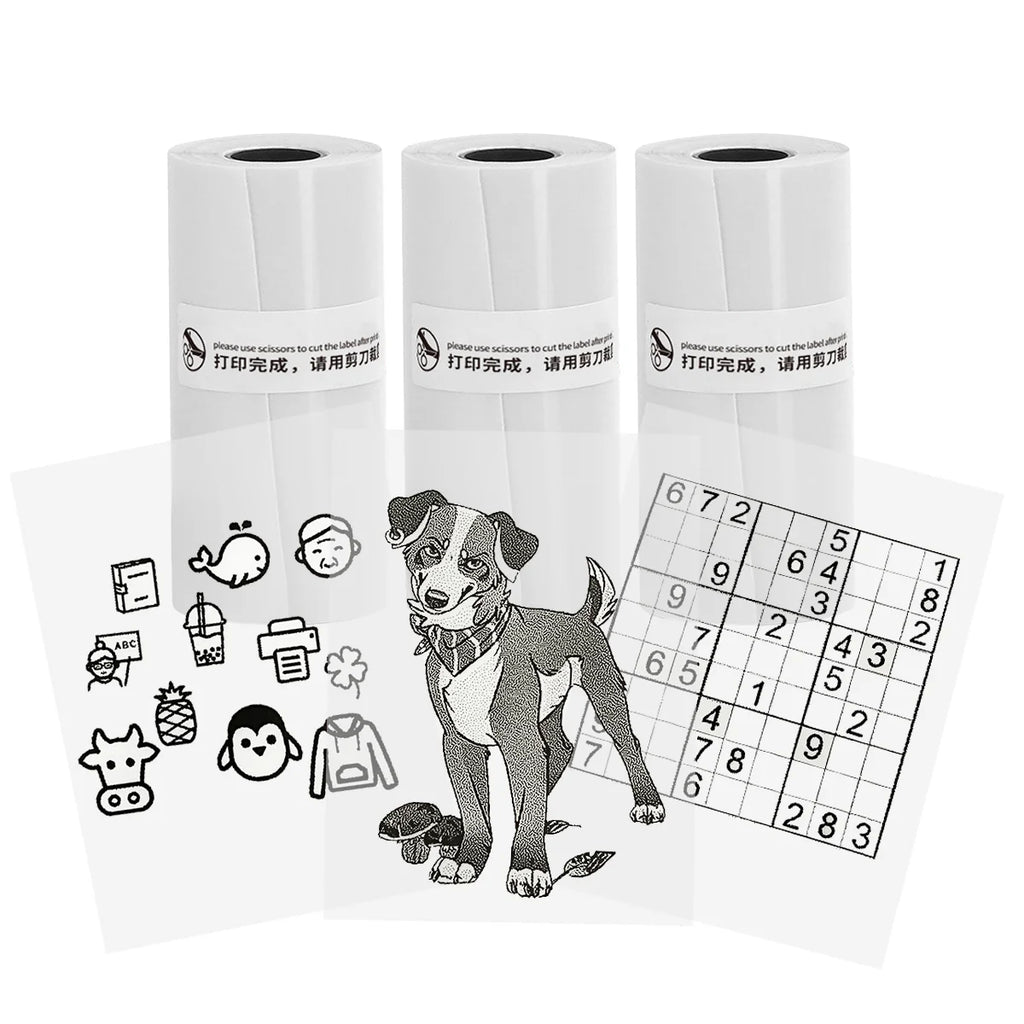 Thermal Mini Printer, Portable Inkless Sticker Maker,Bluetooth Free Cut Small Pocket Printer for Children DIY 57mm Photo Print