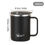 Double Wall Insulated 304 Stainless Steel Coffee Mug Leak Proof Travel Cup with Handle for Adults and Students
