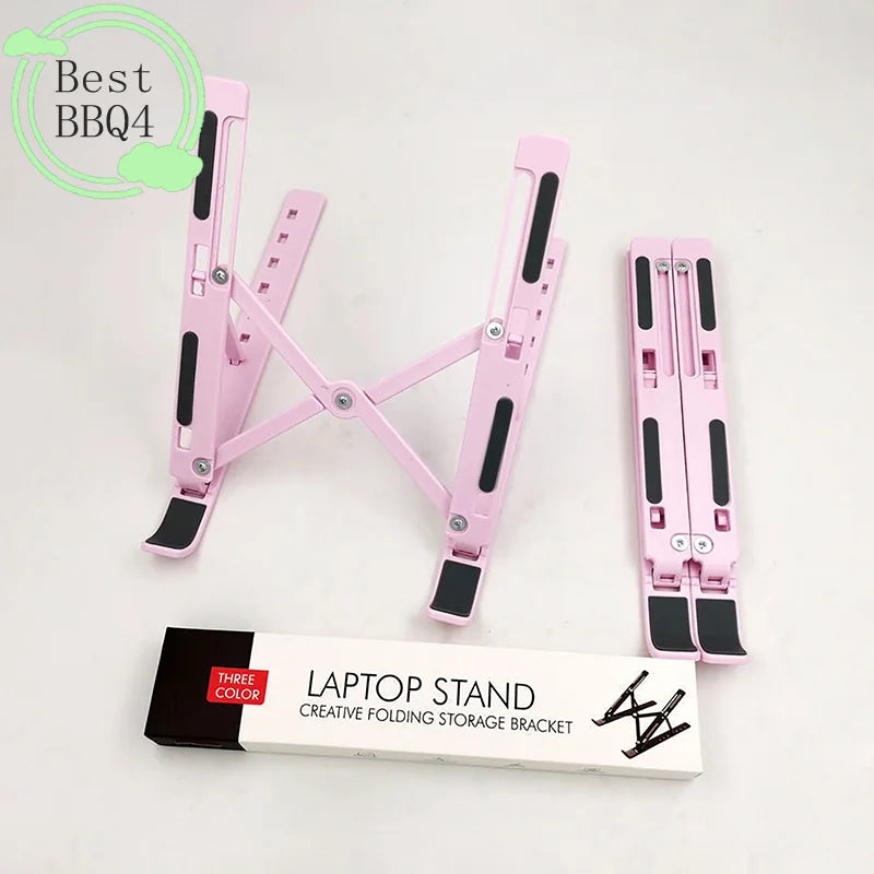 (BBQ4)Universal Laptop Stand Adjustable Notebook Holder For Macbook Non-slip Foldable Cooling Base Bracket For Tablet Phone