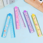 2Pcs Random 30cm Multi functional Foldable Ruler for Student Drawing Pattern Ruler