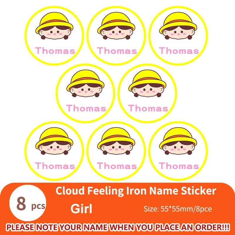 Custom Clothes Ironing Name Sticker Personalized Washable Stickers  Heat Transfer Labels on Fabric Clothing Babysuit Tags