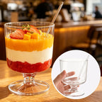 Disposable Plastic Cups with Spoons Transparent  DIY Dessert Cup Pudding Container for Ice Cream Cake Fruit Yogurt Snacks Bowls