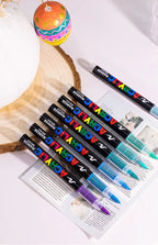 GUANGNA 16 Colors Direct-liquid Acrylic Paint Pens Brush Marker Pen for Rock Painting Stone Ceramic DIY Art Supplies Stationery