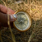 Compasses For Outdoor Adventure Retro Gold Glossy Design Hiking Camping Essential Tool With Metal Glass