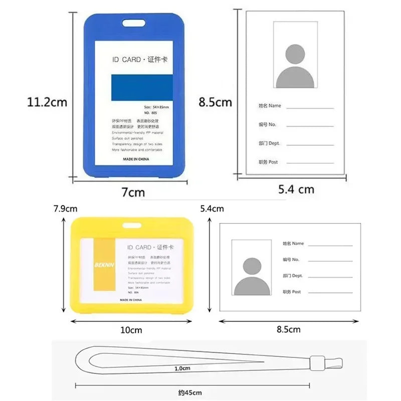 Lanyard Card Covers Women Men Work Permit Holder Credit Card Holder Neck Strap Students Kids Bus Cards Case ID Card Holder