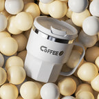 400ml Double Wall Insulated Coffee Mug 304 Stainless Steel Coffee Cup With Lid And Handle Reusable Water Cup
