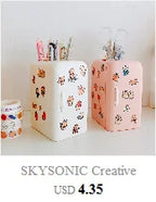 10pcs/lot Pink Series Kawaii Animal Cat Heart Shape Paper Clip Metal Bookmark Decorative Memo Clips Stationery