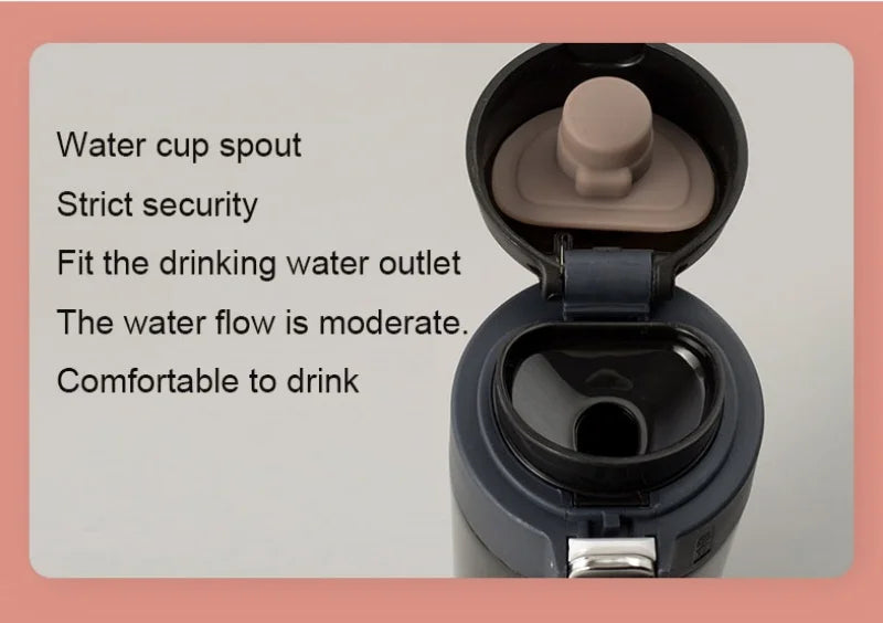 Students Go To School Thermos Cup Creative Bullet Cover Direct Drinking Water Cup Simple Solid Color Durable and Practical