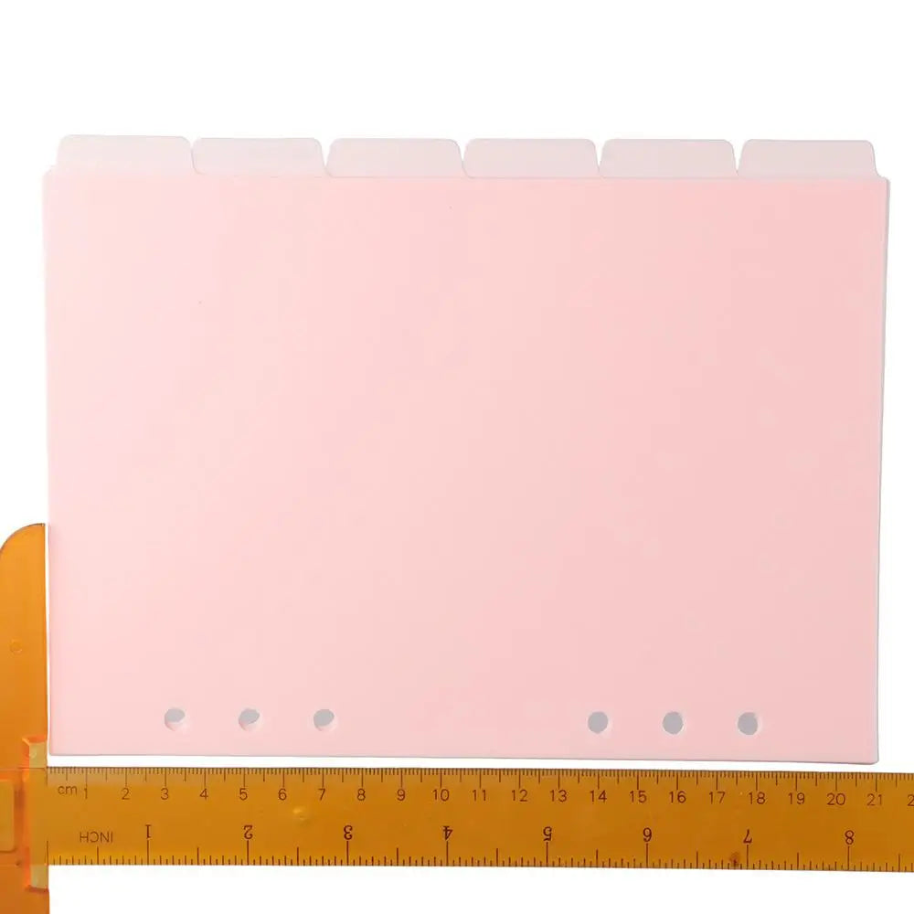6 PCS Planner 6 PCS Binder Divider A5 Plastic Index Page Tabs Pink 6 Ring Binder Index Dividers Home