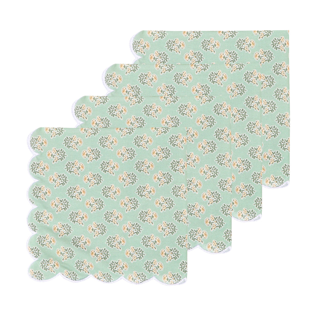 Lotus Shaped Embroidered Edge Napkins 4pcs/set Thickened Pure Cotton Breathable Placemats for Weddings Christmas Daily Party