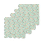 Lotus Shaped Embroidered Edge Napkins 4pcs/set Thickened Pure Cotton Breathable Placemats for Weddings Christmas Daily Party