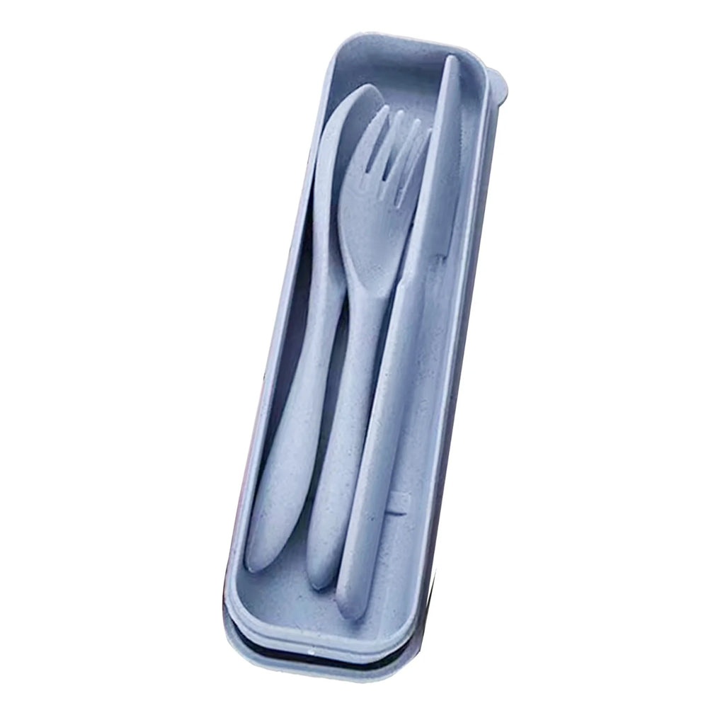 Straw Cutlery Set Modern Portable Fork, Spoon, and Knife Set with Storage Case Ideal for Office, School, and Picnics