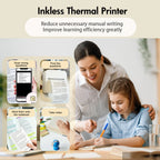 Inkless Thermal Label Printer Portable Bluetooth Pocket Label Maker Home Study with 1roll Stickable Label Paper PC Android IOS