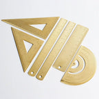 Retro Brass Straight Ruler Student School Office Stationery Metal Triangle Rulers Protractor Painting Drawing Measuring Tools