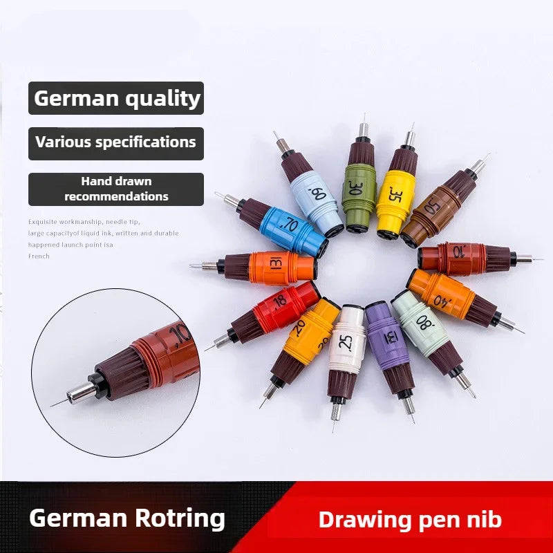 1pc rOtring Isograph Needle Pen 0.1-0.8mm Repeated replacement nib Addable Ink hook line pen Hand-painted/ Drawing Pen