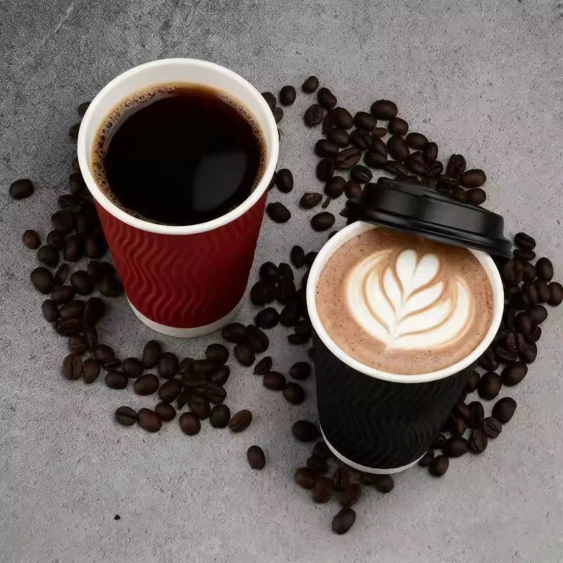 20/30/50PCS Disposable Paper Cups Disposable Corrugated Paper Cups Suitable Birthday Parties Weddings Christmas Parties