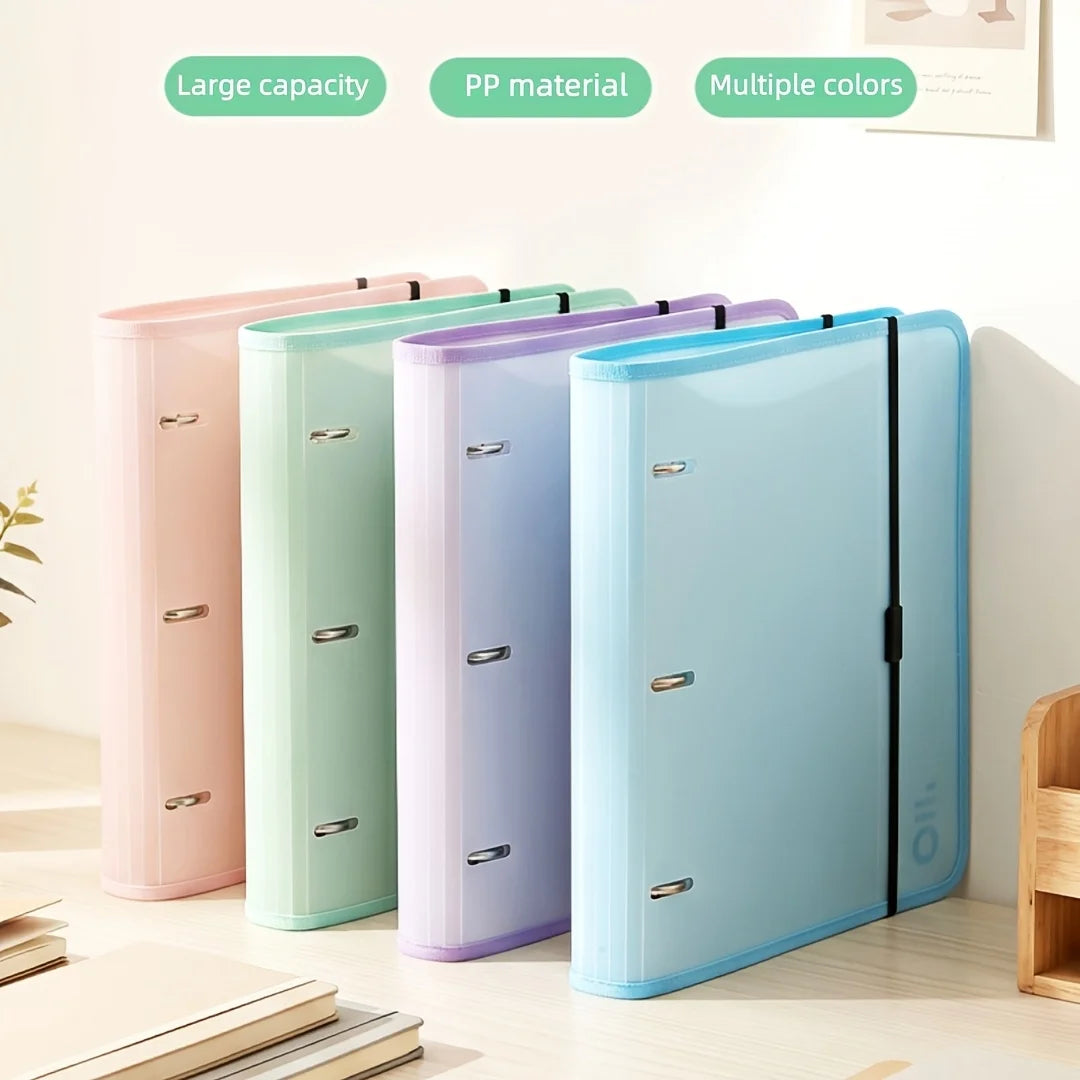1pc Multi-Function 3 Hole Loose Leaf Folder, Binder Design Storage Book, Large Capacity Document Booklet