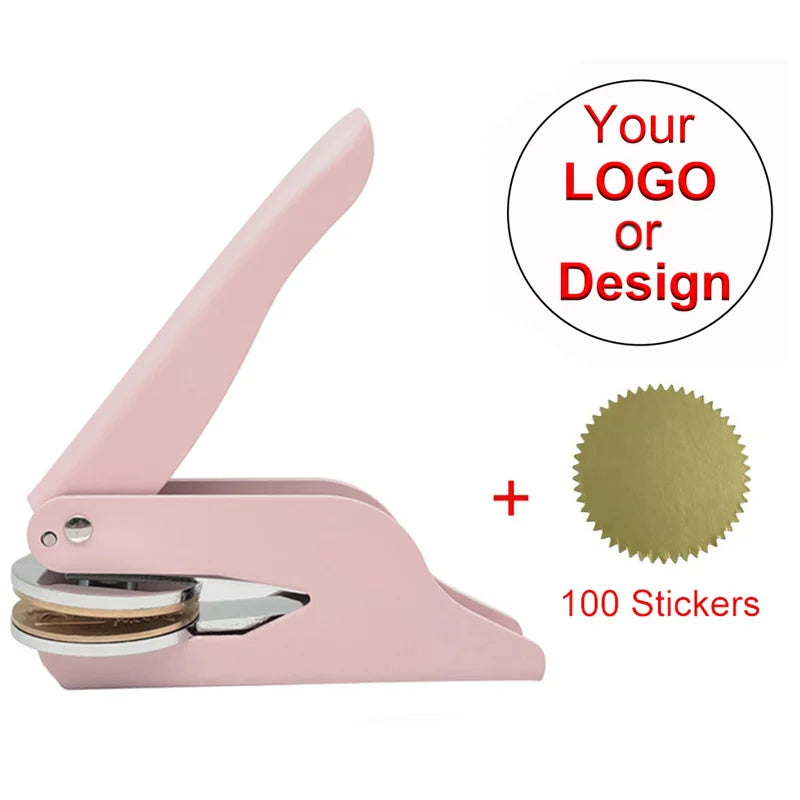 Embosser Stamp Customized Private Logo Customization Library Book Invitation Wedding Embossing Stamp Company Paper Leather Seals
