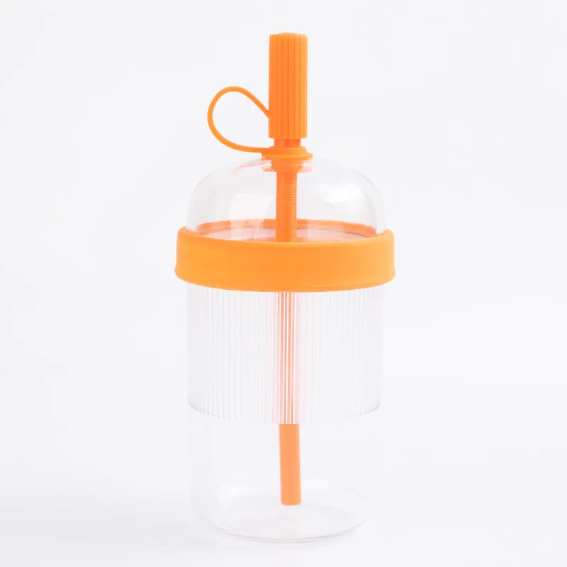 540ML Large Capacity Reusable Tritan Material Milk Tea Juice Cold Drink Straw Cup Unisex Portable Transparent Plastic Coffee Cup