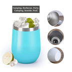 360ml Stainless Steel Eggshell Wine Tumbler Double Wall Vacuum Insulated Cup for Coffee Tea Office Home Travel