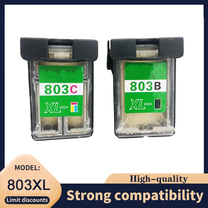 Vilaxh 803 803XL Cartridge for Coffee Printer for HP 803 Color for Cake Chocolate Coffee for Refillable Edible Ink Cartridge