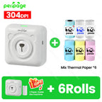 9 Colors Peripage A6 304DPI Mini Photo Printer Notes Sticker Label Printing Machine Bluetooth Portable Wireless Printer Marker