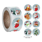 100-500PCS Merry Christmas Stickers Small Stickers for Rolling Sticker Pack Roll Packing Labels