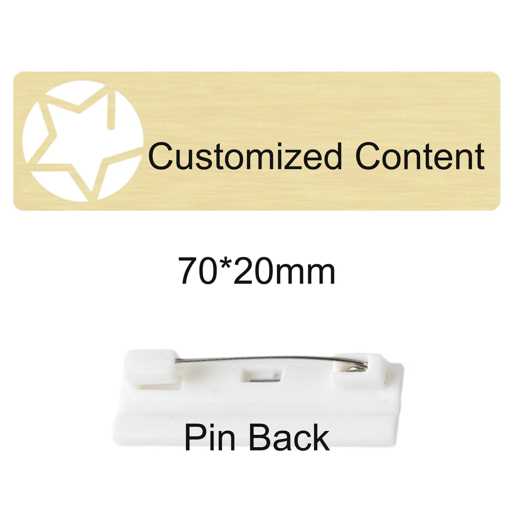 Customized Brooch Pin Personalize Engrave Your Text Logo Business ID Plate Copper Letterbox Mailbox Tag Name Badges
