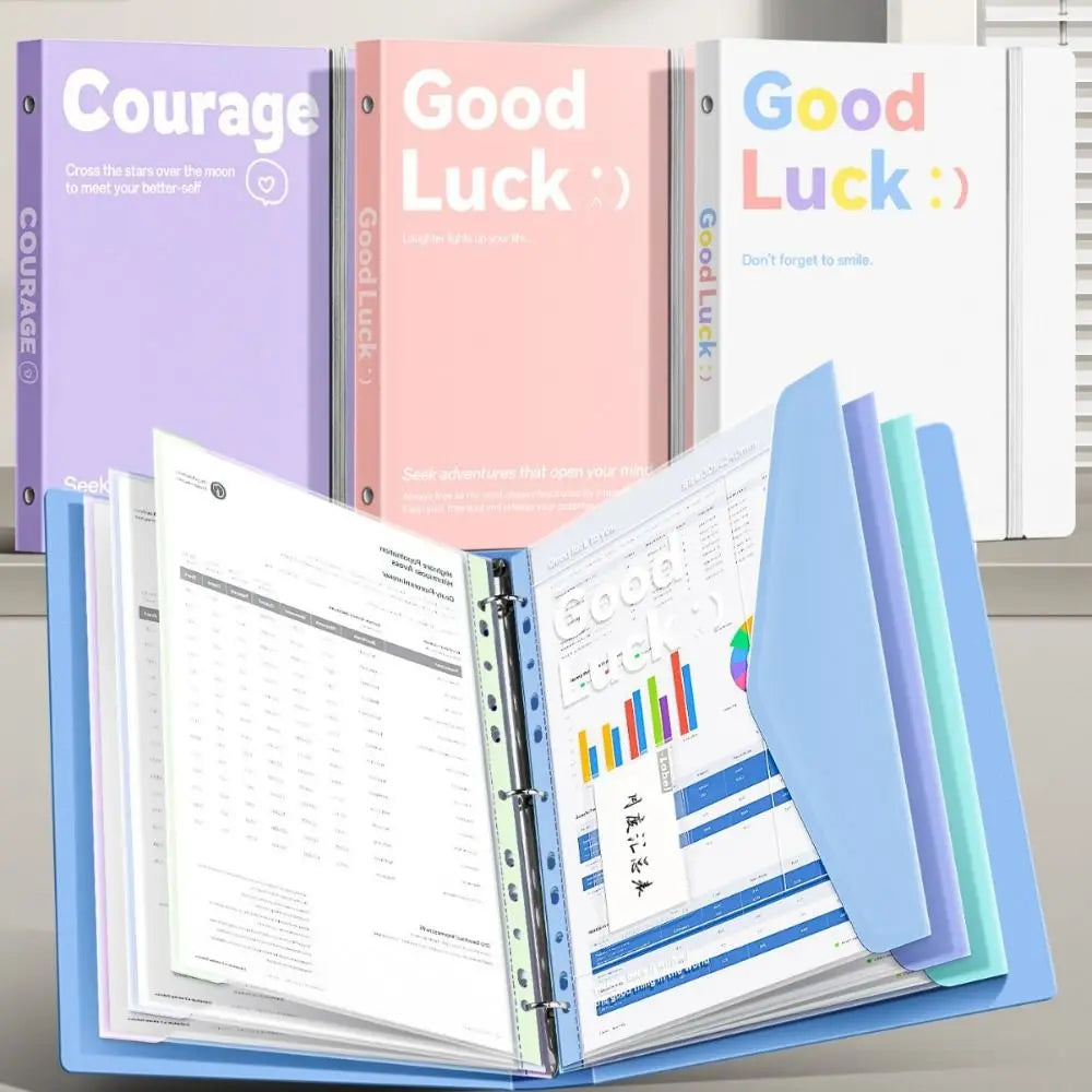 INS Style Loose Leaf A4 File Folder Transparent Detachable Data Book Students Stationery Office Storage Booklet School Office
