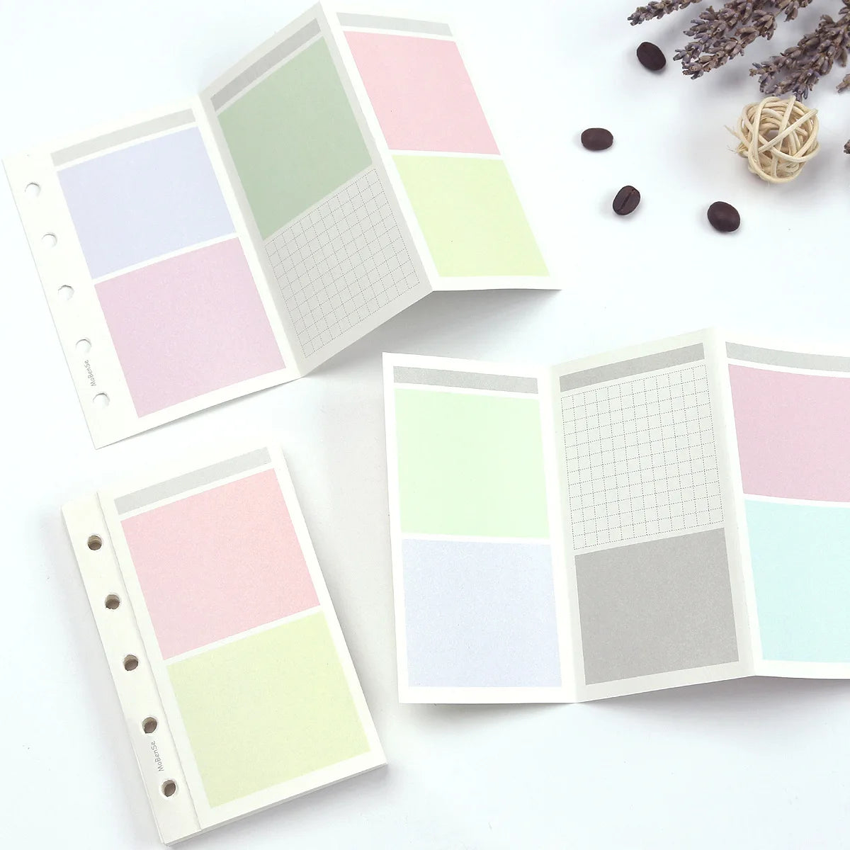M5 50Sheets Colorful Loose Leaf Notebook Refill Spiral Binder Inner Page Weekly Monthly To Do Line Grid Inside Paper Stationery