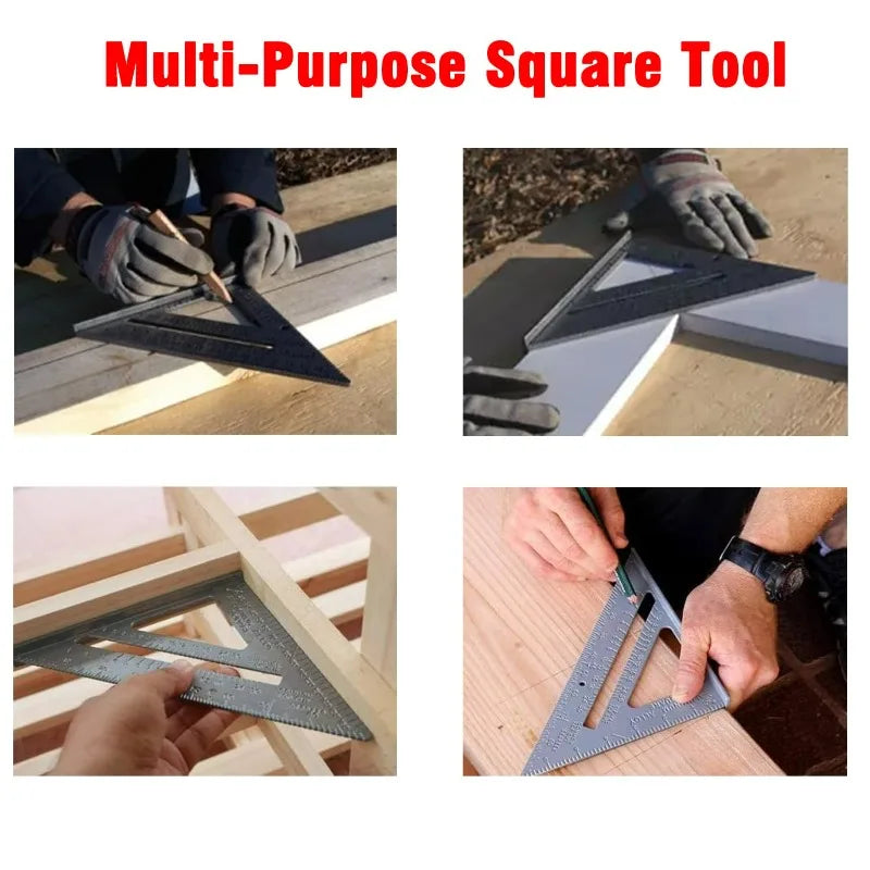 New Angle Ruler Square Woodworking Tools 1pcs 7Inch Triangle Ruler Measurement Tool Aluminium Alloy Carpenter Tools Inch Metric