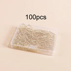 100 Heart-Shaped Metal Colorful Paper Clips, Note Card Bookmark Clips, Creative Office Supplies, Stationery Gifts for Friends