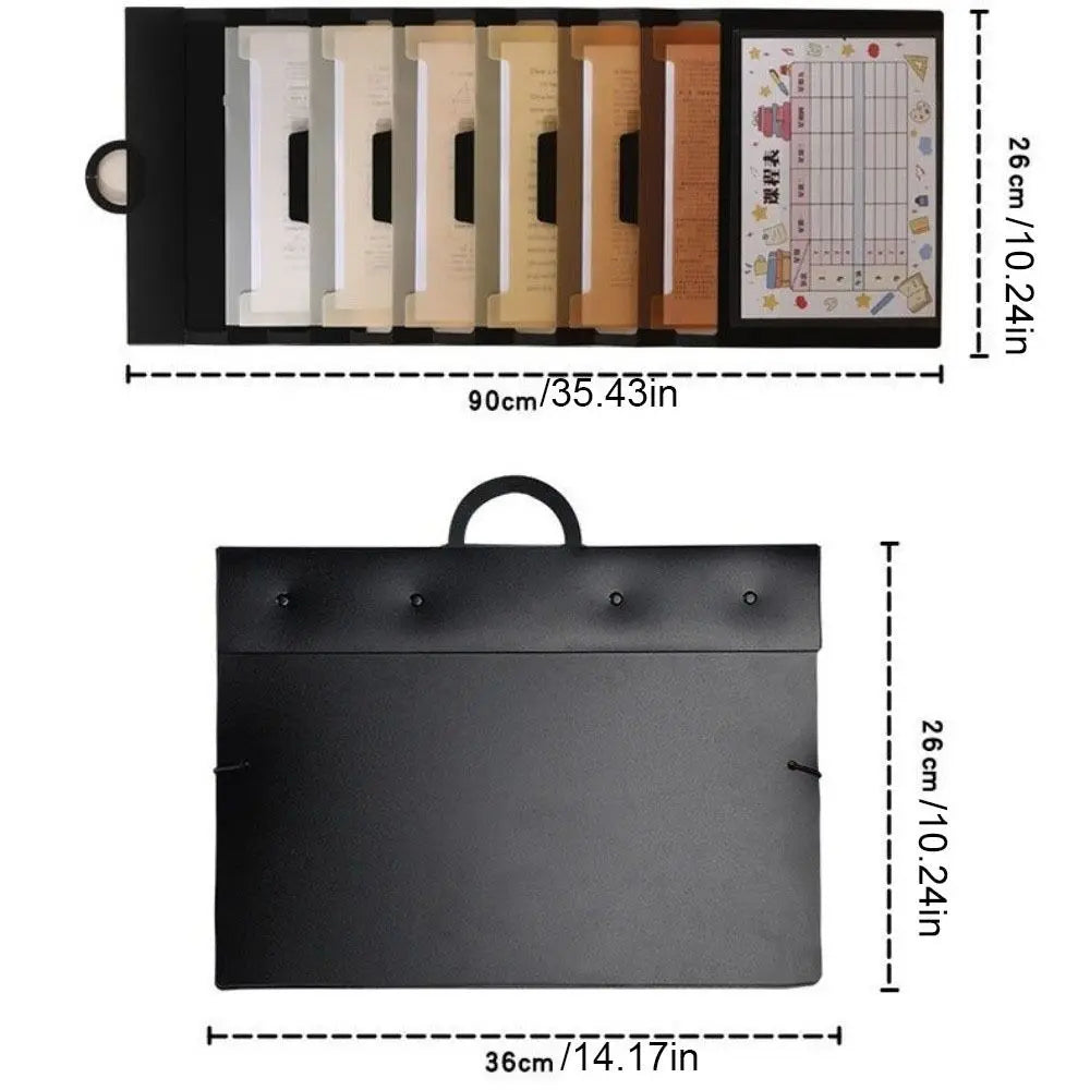 6 Pockets Hanging File Folders Wall Mounted Large Capacity Expandable Accordian Pockets Multi-color File Organizer Magazine