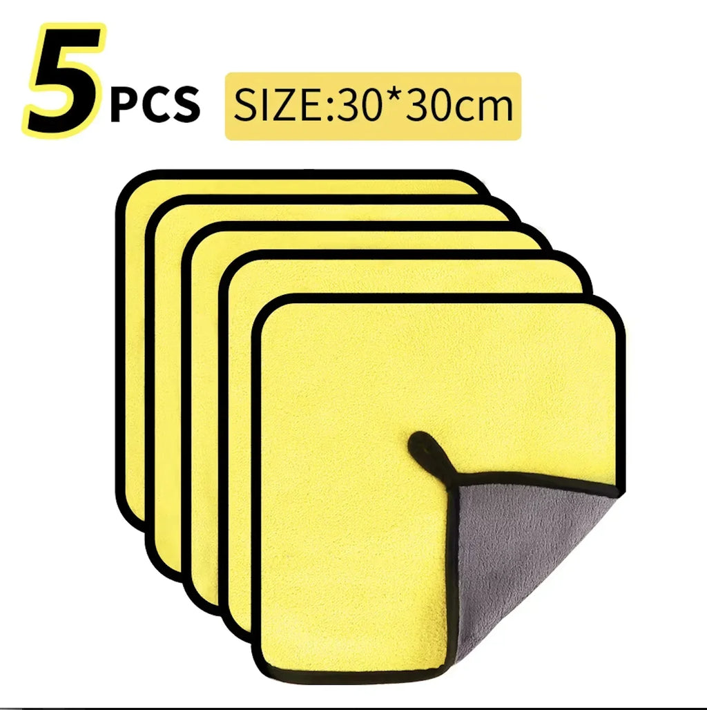 3/5/10Pcs Car Wash Microfiber Towel 30*30CM Car Cleaning Drying Cloth  Care Cloth Car Wash Towel  Kitchen Towel
