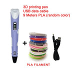 USB 3D Printing Pen Drawing 9M PLA Children's 3D Graffiti Drawing Pen Toy Smart Gift DIY Art Tool Birthday Christmas Gift