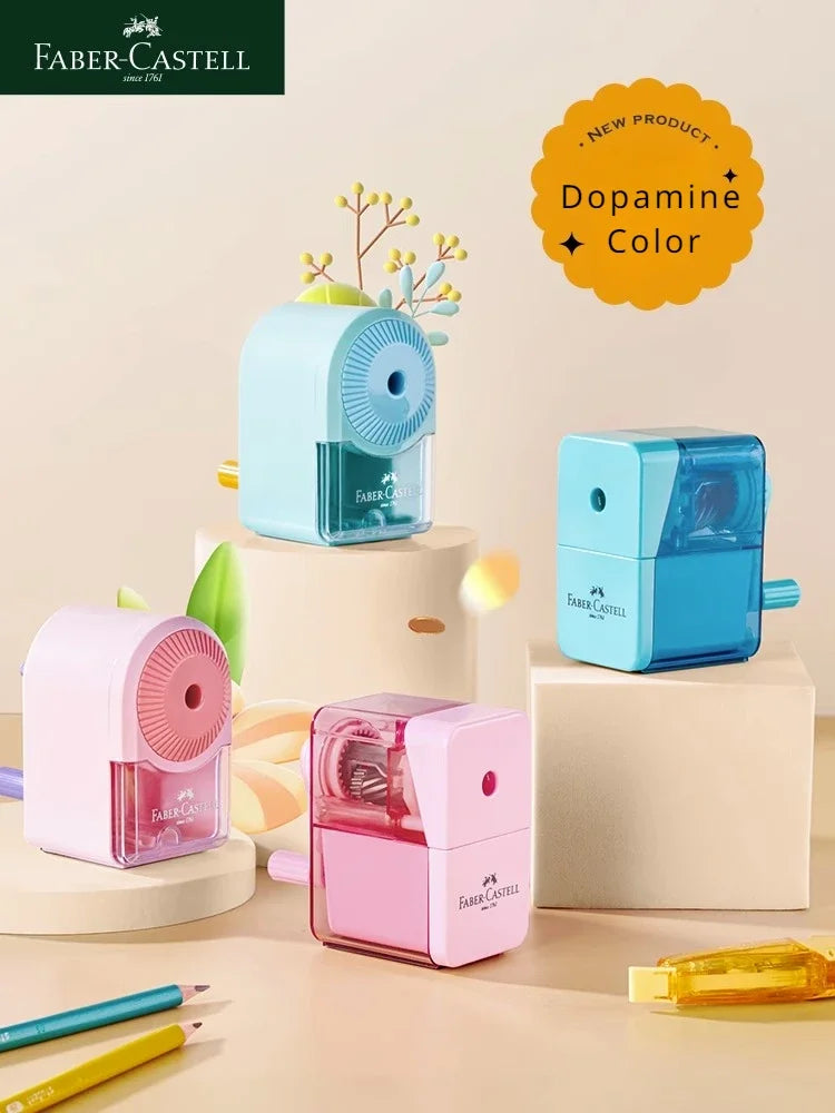 FABER CASTELL Manual Hand Crank Pencil Sharpener Sharpen 8mm in Diameter Candy Colors for Kids,Artists,Student Office Stationery