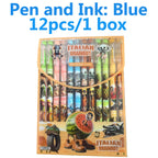 12pcs Tung Tung Sahur Italian Brainrot Wooden Stick Gel Pen Cartoon Signature Pen Individually Packaged Student Stationery Gift